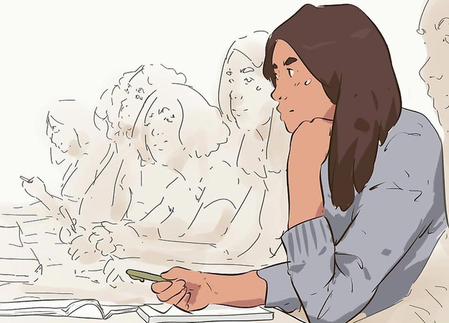 محل نشتن در کلاس ریاضی