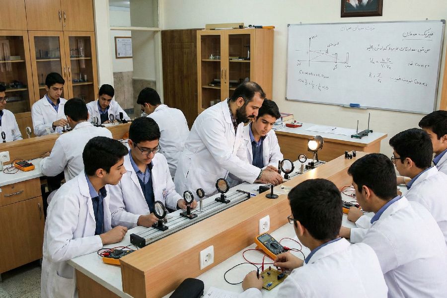 یک آزمایشگاه فیزیک پیشرفته و مجهز در مدرسه انرژی اتمی