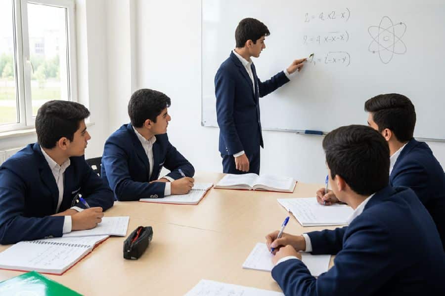 دانش آموزان پسر نخبه در محیط رقابتی مدرسه انرژی اتمی