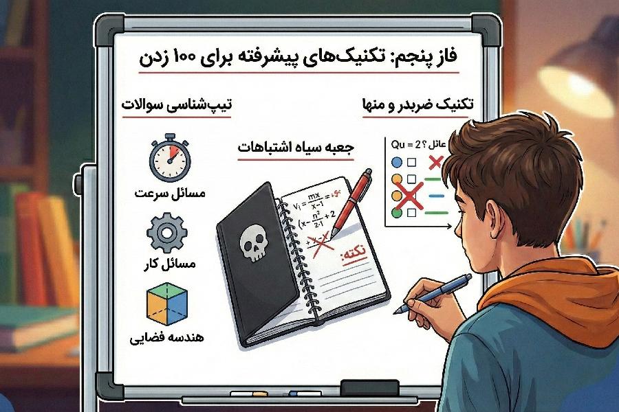تکنیکهای پیشرفته تستزنی و مدیریت زمان در آزمون ریاضی.