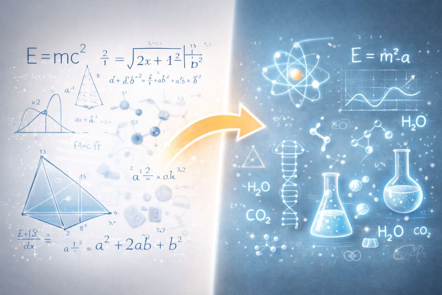 نمایش ارتباط ریاضی با فیزیک و شیمی بهعنوان پایه اصلی علوم پیشرفته در مدارس انرژی اتمی